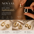 Nova SA U-Shaped Gold Rectangle Earrings