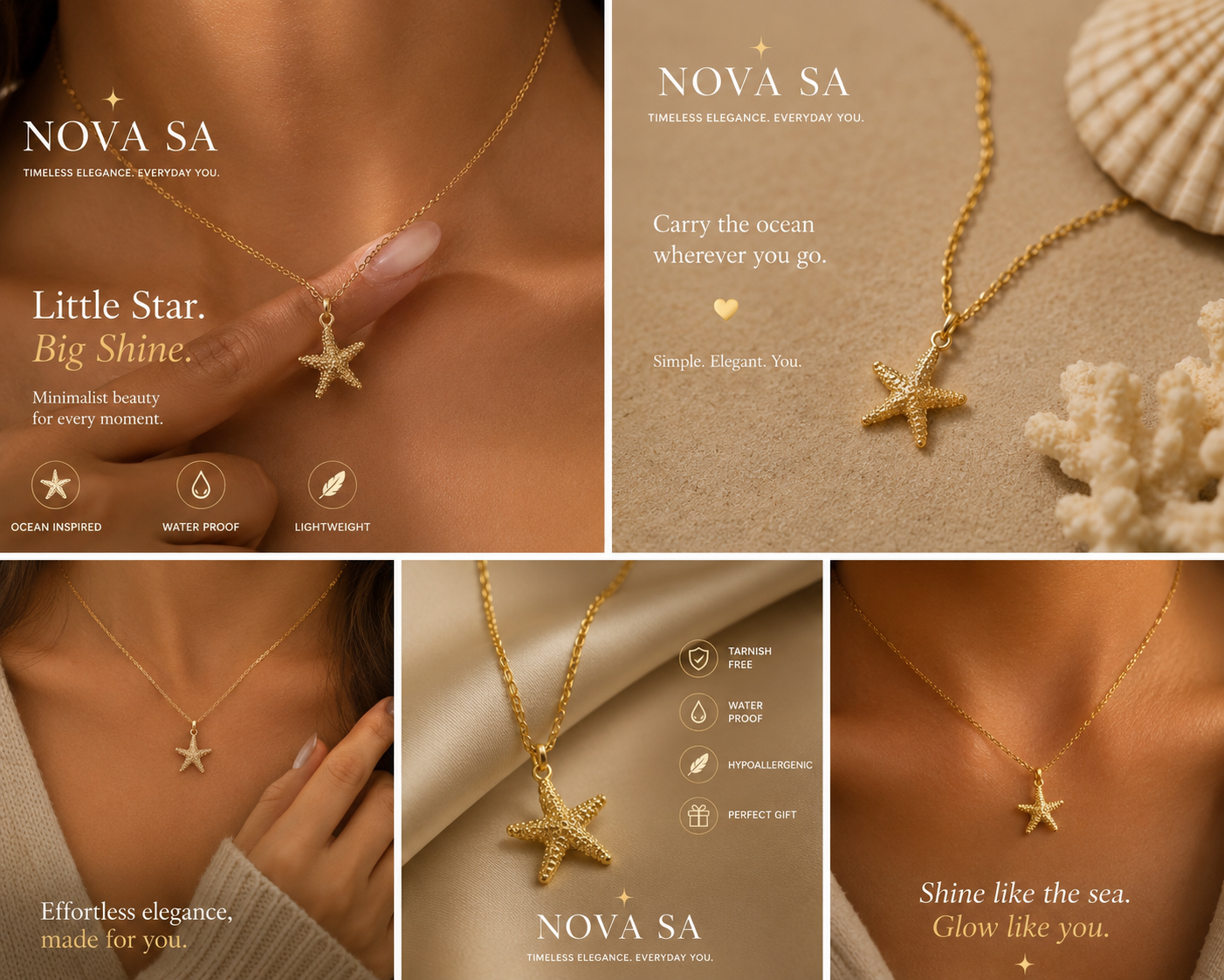 Nova SA Gold Starfish Necklace