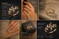 Elegant Gold Vine Leaf CZ Ring – Sparkling Statement Jewellery